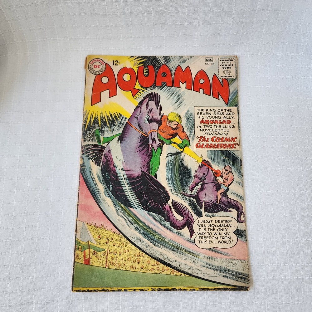 Aquaman 12 DC Comics 1963 The Cosmic Gladiators Silver Age Aqualad 12 Cent Issue